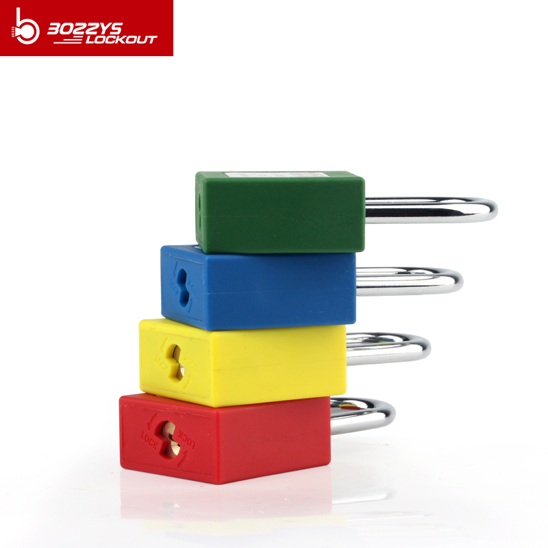 Thermoplastic insulated 25mm steel Shackle Mini small LOTO Padlock with master key Custom laser coding and label