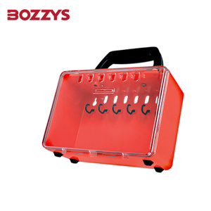 hand-held Portable visualization Group lockout box with Transparent dust cover Accommodates 8 padlocks