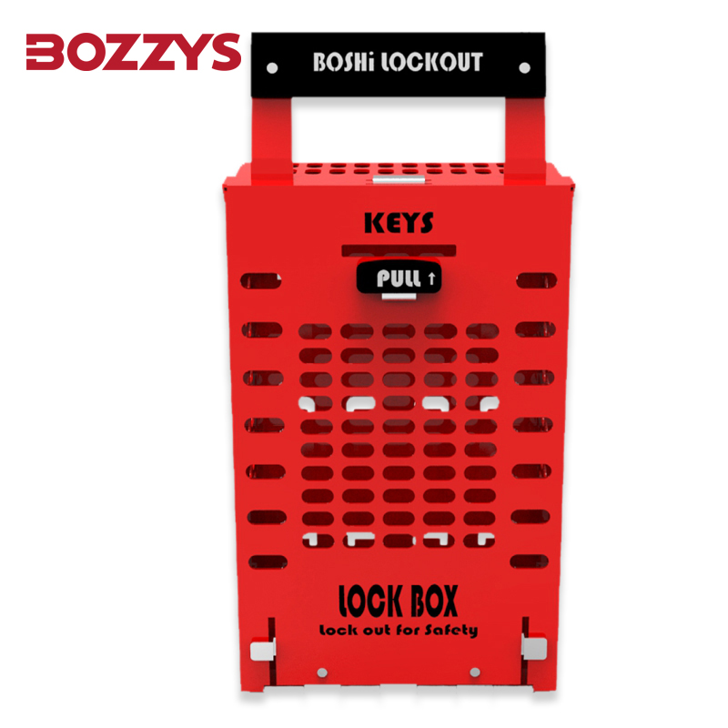portable wall-mountable Safety REDBOX Portable Steel Safety Group Lockout Tagout kit Box