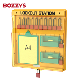 Combination Wall-mounted Industrial Advanced Safety Lockout Tagout Lockout Station with Transparent Dust Cover