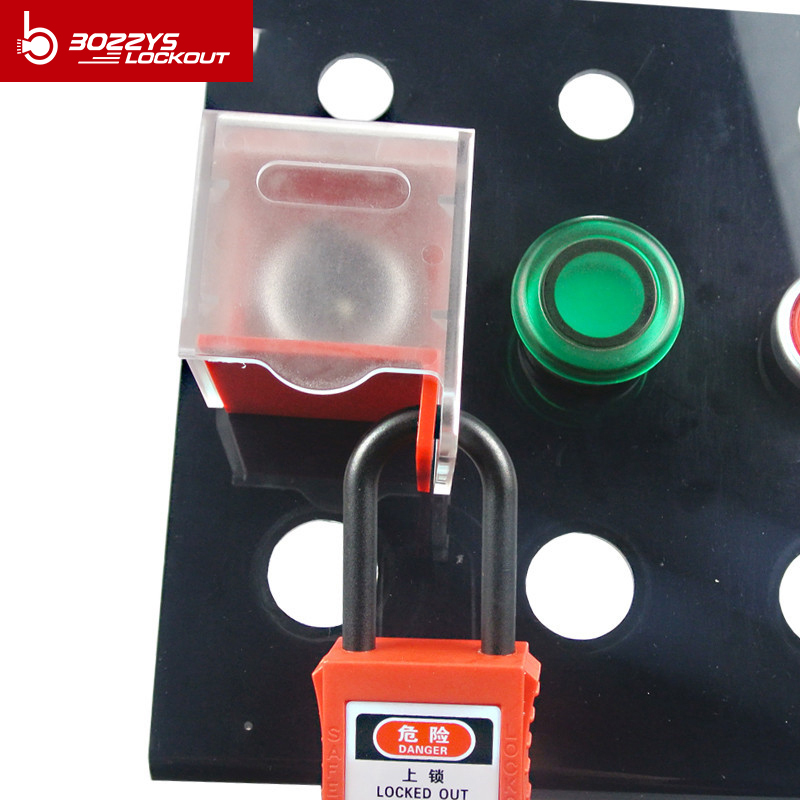 e-stop electrical push button and selector switch Lockout devices removable cover in place