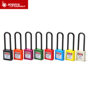 Nylon Material 76mm Long Shackle Safety Padlock Manufacturer Loto Lockout
