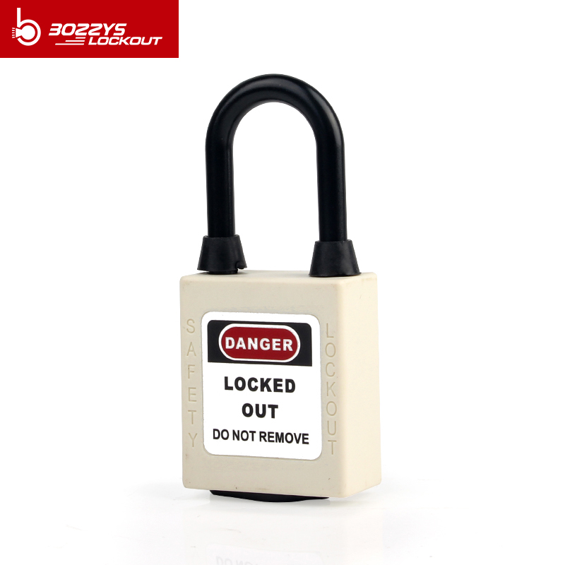 38MM white plastic body safety lockout Electrically insulated dust-proof Safety padlock with keyed alike