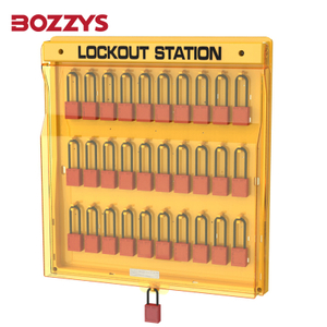 Wall-mounted 30 padlock hooks Industrial Safety Lockout StationVisual management of safety locks