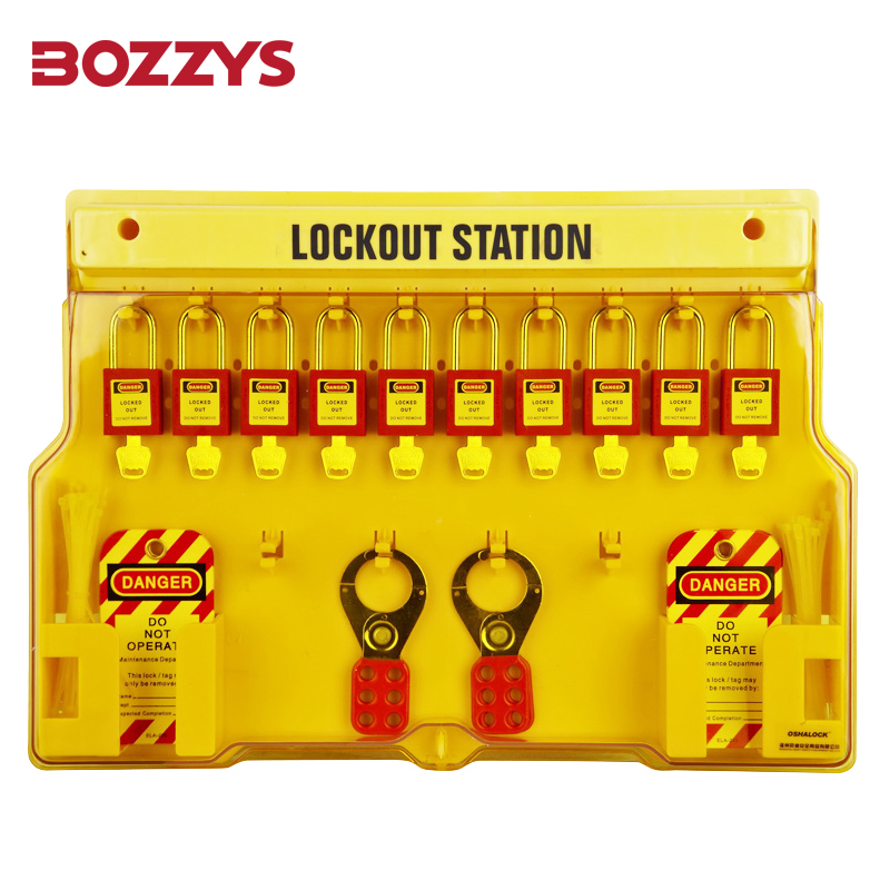 Safety Advanced 14 padlock clips Lock-out Tagout Station with Dustproof transparent cover