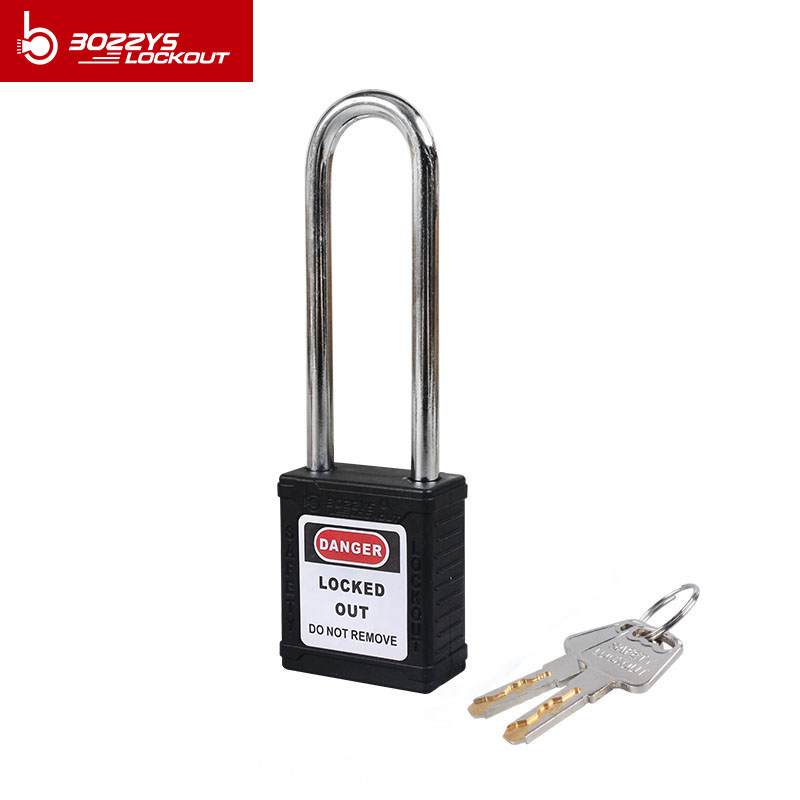 76mm loto safety padlock long nylon shackle with keyed alike For industrial equipment lockout